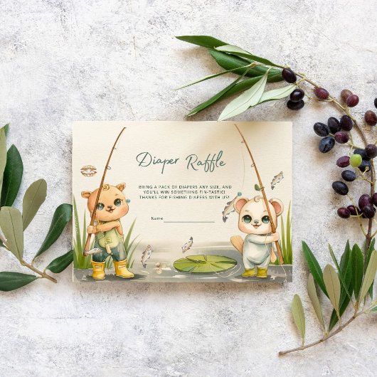 Rustikale Kleine Fischer-Rollen-Windeln Begleitkarte