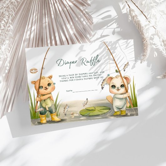 Rustikale Kleine Fischer-Rollen-Windeln Begleitkarte