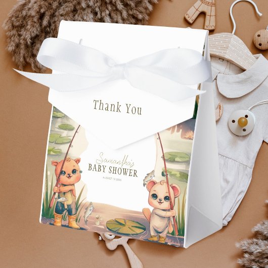 Rustikale Kleine Fisherman Reeling in Joy Baby Dus Geschenkschachtel