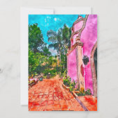 Rustikale kleine Kapelle Mexikanische Hochzeit Einladung (Rückseite)