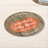 Rustikale kleine Kürbis auf die Herbstdusche Runder Pappuntersetzer (Angewinkelt)