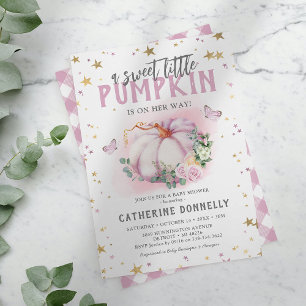 Rustikale kleine Kürbismädchen-Baby-Shower-Einladu Einladung
