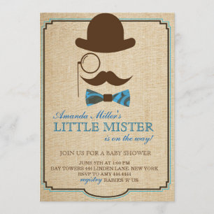 Rustikale kleine Mister Baby Shower Boy Einladunge Einladung