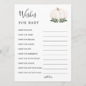 Rustikale Kleine Pumpkin Baby Dusche wünscht Hinweiskarte (Vorderseite)