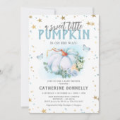 Rustikale Kleine Pumpkin Boy Babydusche Einladung (Vorderseite)