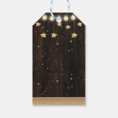 Rustikale kleine weiße Lamm-Babydusche Geschenkanhänger (Rückseite)