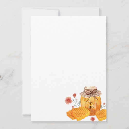 Rustikale Kleine Wildblume Honey Bee Baby Dusche Dankeskarte (Rückseite)