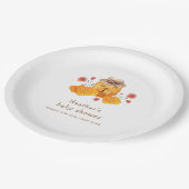 Rustikale Kleine Wildblume Honey Bee Baby Dusche Pappteller (Schrägansicht)