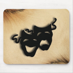 Rustikale Komödien-und Tragödie-Theater-Masken Mousepad