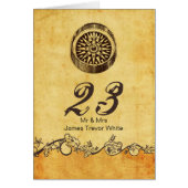 rustikale Kompass nautische Hochzeit Tischnummern (Vorne)