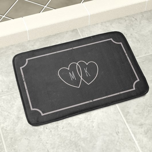 Rustikale Kopfhaut Couple Monogram Bath Mat Badematte