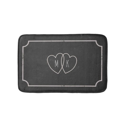 Rustikale Kopfhaut Couple Monogram Bath Mat Badematte (Vorderseite)