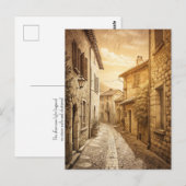 Rustikale Kopfsteinpflasterstraßen Europäisches Do Postkarte (Vorne/Hinten)