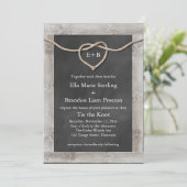 Rustikale Kopplung der Knot-Hochzeit-Einladung Einladung (Stehend Vorderseite)