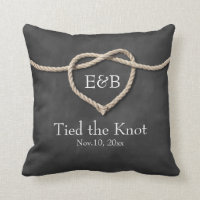 Rustikale Kopplung des Knot-Hochzeitskissens