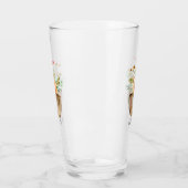 Rustikale korallenfarbene Blume Glas (Links)