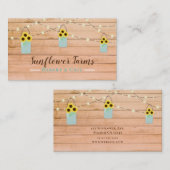 Rustikale Korallenleuchten & Mason Jar Sonnenblume Visitenkarte (Vorne/Hinten)