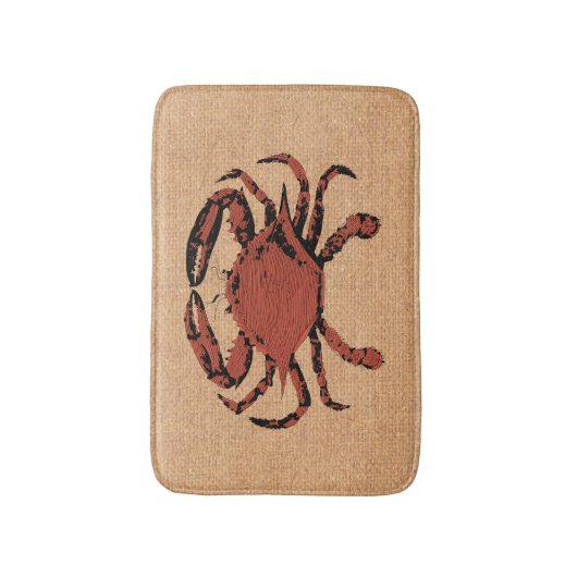 Rustikale Krabben-Badezimmer-Bad-nautischmatte Badematte (Vorderseite Vertikal)