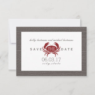 Rustikale Krabbenhochzeit spart das Datum Save The Date