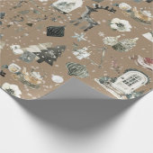 Rustikale Kraft Alles skandinavische Weihnachten 2 Geschenkpapier (Ecke)