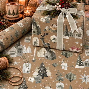 Rustikale Kraft Alles Skandinavisches Weihnachten  Geschenkpapier