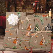 Rustikale Kraft Alles Wald Wald Red Fox Geschenkpapier Set