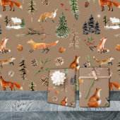 Rustikale Kraft Alles Wald Wald Red Fox Geschenkpapier Set