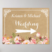 Rustikale Kraft | Angabe zur Hochzeitsrichtung Poster (Vorne)