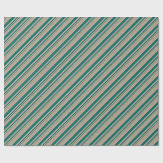 Rustikale Kraft-Aquamarin-Grünstreifen-Urlaub Geschenkpapier (Flach)