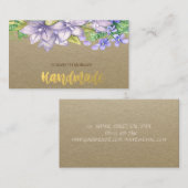 Rustikale, Kraft, Aquarellfarben-Blume Visitenkarte (Vorne/Hinten)