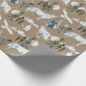 Rustikale Kraft Arctic Hare Wolf Fox Snowy Wrappi Geschenkpapier (Ecke)