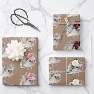 Rustikale Kraft-Baby-Igel, für ein Party verkleid Geschenkpapier Set