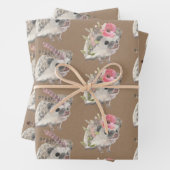 Rustikale Kraft-Baby-Igel, für ein Party verkleide Geschenkpapier Set (Beispiel)