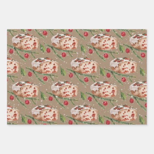 Rustikale Kraft Backcranberry Lemon Loaf Cake Geschenkpapier Set (Vorderseite 3)