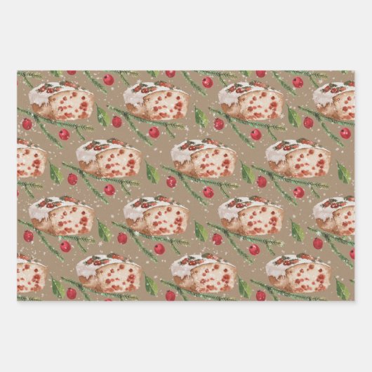 Rustikale Kraft Backcranberry Lemon Loaf Cake Geschenkpapier Set (Vorderseite 2)