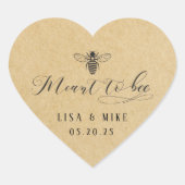 Rustikale Kraft bedeutet, Honig-Gastgeschenk Hochz Herz-Aufkleber (Vorderseite)