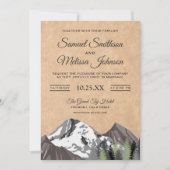 Rustikale Kraft-Bergwald Einladung zur Hochzeit (Vorderseite)