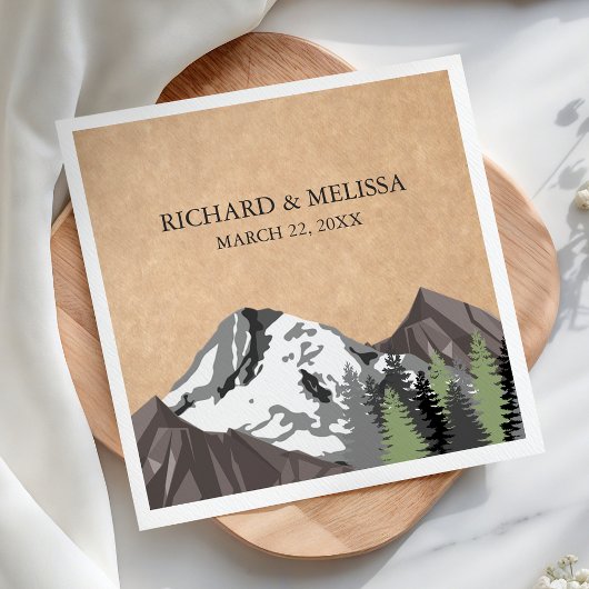 Rustikale Kraft-Bergwald-Hochzeit Serviette