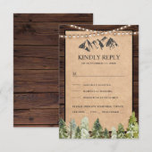 Rustikale Kraft Bergwalshochzeit RSVP Karte (Vorne/Hinten)