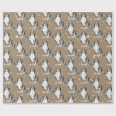 Rustikale Kraft Berner Hunde Rodelbahn Geschenkpapier (Flach)