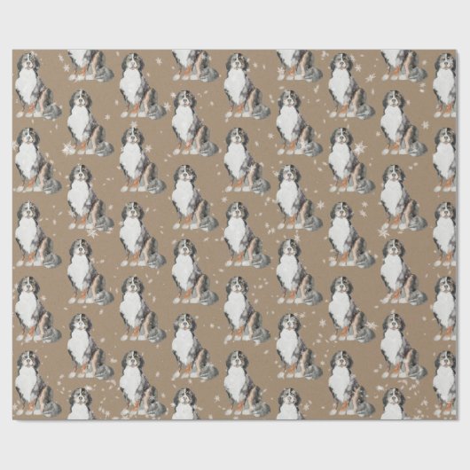 Rustikale Kraft Berner Hunde Rodelbahn Geschenkpapier (Flach)