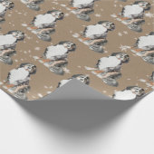 Rustikale Kraft Berner Hunde Rodelbahn Geschenkpapier (Ecke)