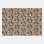 Rustikale Kraft beschäftigt Eichhörnchen knacken H Geschenkpapier Set (Vorderseite 3)