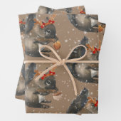 Rustikale Kraft beschäftigt Eichhörnchen knacken H Geschenkpapier Set (Beispiel)