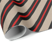 Rustikale Kraft Black Red Wide Strip Holiday Geschenkpapier (Rolleneckpunkt)