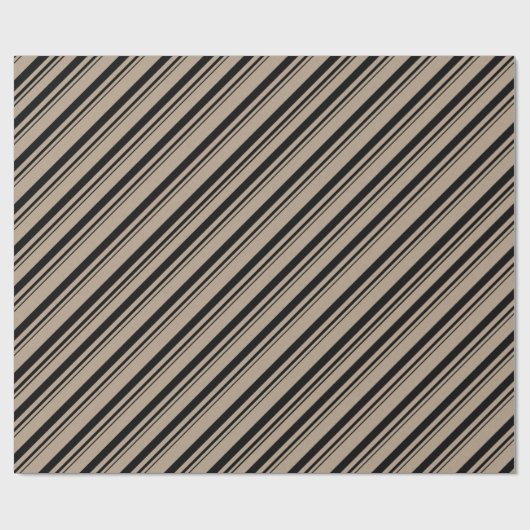 Rustikale Kraft Black Stripes Holiday Geschenkpapier (Flach)
