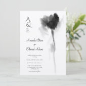 Rustikale Kraft Black Tulip Floral Wedding Einladung (Stehend Vorderseite)