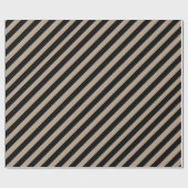 Rustikale Kraft Black Wide Strip Holiday Geschenkpapier (Flach)