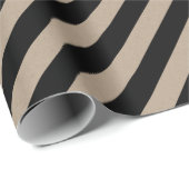 Rustikale Kraft Black Wide Strip Holiday Geschenkpapier (Rolleneckpunkt)