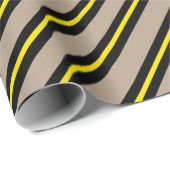 Rustikale Kraft Black Yellow Wide Strip Holiday Geschenkpapier (Rolleneckpunkt)